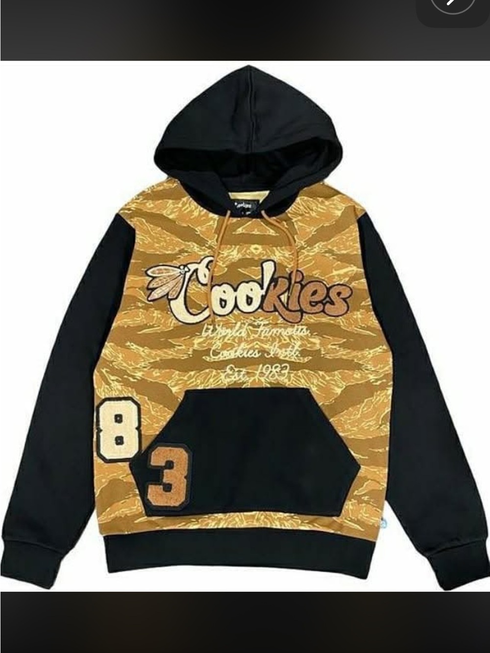Cookies Top Of The Key Fleece hoodie yellow camo Medium